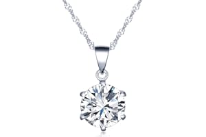 Infinite U Collana e ciondolo con incastonatura ad artiglio in argento sterling 925 e zirconia cubica, 3 misure