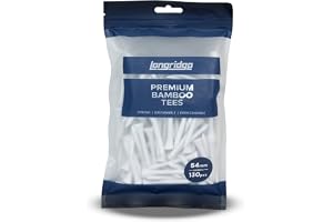 Longridge Bambu Golf Tee 54 Mm - 130 Pack Vit Plugg Bulk | Miljövänlig material, hållbar pinne, naturlig träff, lätt träffyta