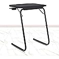 Table Magic Pro Extended Work Space Laptop Table Mat Finish Laptop Table Multipurpose Height Adjustable Work Study Tv Tray Table Lap Desk (Pro- Black) - Alloy Steel, Polypropylene