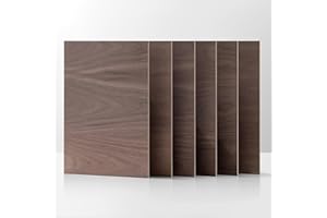 ROBOTIME Tablero Madera Contrachapada 3mm Nogal A3 30×42cm 6 Piezas Nogal Tablero de Madera a Medida Para Bricolaje,Pirograbado Corte por Laser Modelado