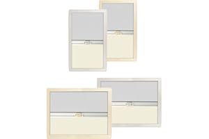 WAMOVO Store enrouleur occultant, anti-insectes, 35-110 x 65 cm, pour camping-car, store occultant, sans cadre, pour fenêtre, caravane, Ivoire/gris, 80 x 65 cm