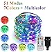 Produktbild 51 Modi 7 Farben + neue Mehrfarbig LED lichterkette, ER CHEN 49 FT 150 aktualisiert RGB LEDs Farbe ändern Stecker In Silber Kupfer Draht Girlande mit Remote-Timer für Indoor/Outdoor Decor Weihnachten