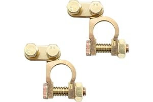 Bornes de Batería, LNSYSNS - 1 par de Bornes Bateria Coche 12V / 24 V, Conectores de Terminales de Batería Positivos y Negativos de Latón para Automóviles, Motocicletas, Tractores y Más