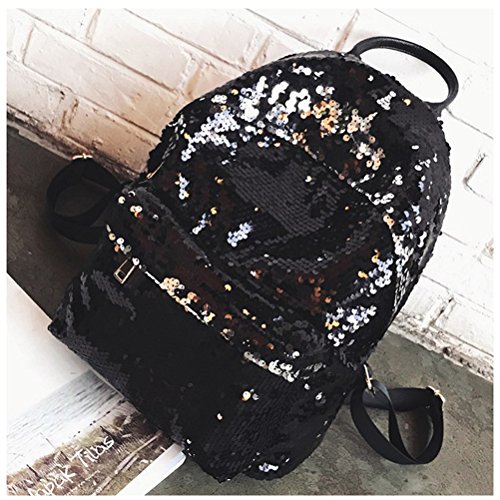 LUOEM Sequin Backpack Fashion Shiny Bling Glitter Sequins Backpack Casual Outdoor Sport Hiking Daypack for Girls Women (Black) LUOEM Sequin Backpack Fashion Shiny Bling Glitter Sequins Backpack Casual Outdoor Sport Hiking Daypack for Girls Women (Black)
