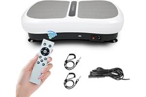 Triclicks Vibration Plate Exercise Machine for Home Fitness - Whole Body Workout Vibration Fitness Trainer Machine for Weight Loss and Shaping with Bluetooth Speaker & 2 Resistance Bands