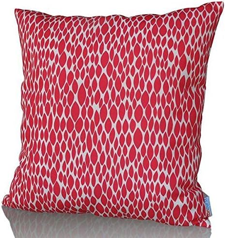 Sunburst Outdoor Living 45cm x 45cm ABSOLUTE Pink-White Decorative Throw Pillow Cushion Cover for Couch, Bed, Sofa or Patio - Only Case, No Insert