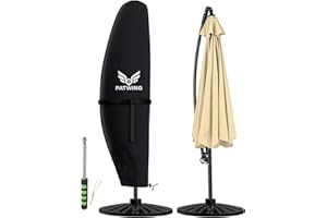 PATWING Funda Protectora para Sombrilla,Funda Sombrilla Jardin Impermeable,Jardin Impermeable,Resistente 600D Oxford,Parasol Cover Patiode Parasol(280*30*81/46cm)
