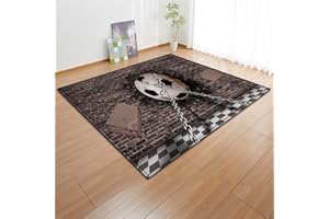 PEIHUODAN Alfombras Infantil Campo de Fútbol Verde Azul 3D Gaming Alfombra de Habitación de Niño Adolescente Alfombrilla Antideslizante de PVC Football Moderno Nursery Rugs Mat (Marrón,120 x 160 cm)