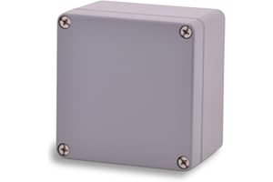 BOXEXPERT Aluminium Industriegehäuse, 100x100x81mm, IP66, pulverbeschichtet, grau, Wandgehäuse, Installationsgehäuse, Leergehäuse, Druckgussgehäuse, Gehäuse der Serie Alster