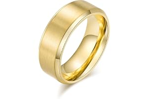 AmDxD Vänskapsringar för män i rostfritt stål, parring vigselring 8 mm matta för män, silver, Rostfritt stål, Utan zirkonia