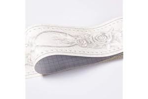 BANGGO Bordo adesivo per carta da parati impermeabile, motivo 3D, rimovibile, autoadesivo, per cucina e bagno, 10,6 x 500 cm