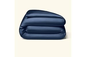 ‎AMQUA Amqua Bettdeckenbezug aus ägyptischer Baumwolle 240x220 cm, dunkelblau/Navy