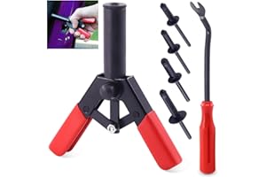 Keadic K384 - Juego rápido de 42 remachadoras de plástico, viene con 40 remaches de poliéster surtidos y extractor de remaches, perfecto para aplicaciones automotrices