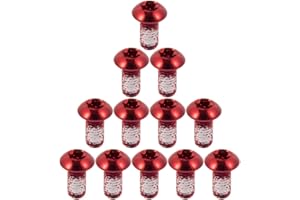Chooee 12Pcs MTB Tornillos Bicicleta Bici Disco Freno Rotos Pernos Disc Negro M5x10mm Brake Rotor Bolts,rojo