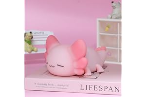 Tremdwoto Axolotl Night Light for Kids, 7 Color Changing Cute Axolotl Lights ， Timer Function, USB Rechargeable Silicone Nightlight for Kids Bedroom Decor ，Gifts for Boys and Girls