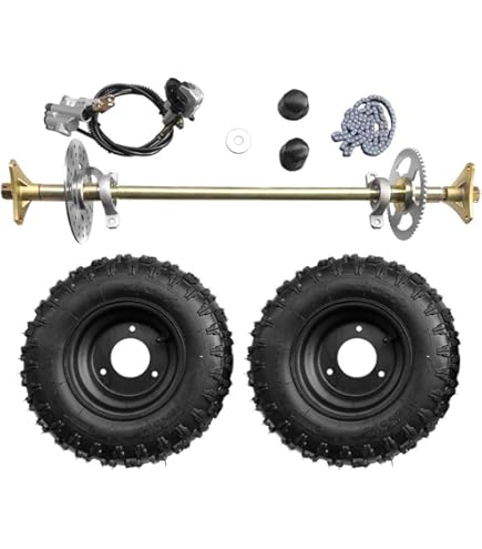ATV Go Kart Rear Axle Assembly Kit – 24T Live Axle With Sprocket & Brake Disc, 44" Length