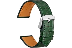 WOCCI Cinturini per Orologi in Pelle, Pelle Italiana, Grana di Alligatore Goffrato, Scegli Colore e Larghezza 14mm 18mm 19mm 20mm 21mm 22mm
