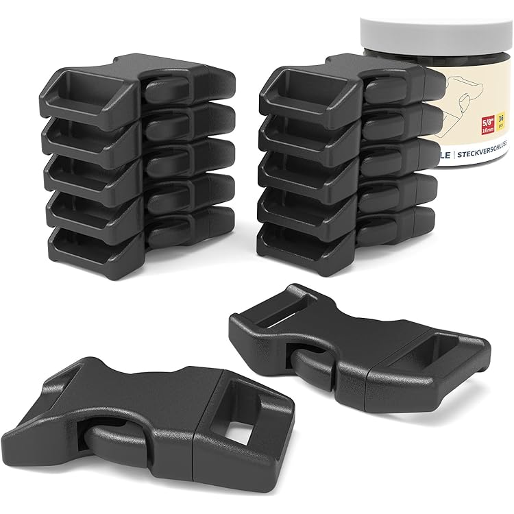 20 Boucles Plastique Pour Sangles 10mm - Fermoirs à Clic - Pour Colliers Chiens, Sacs à Dos, Paracorde