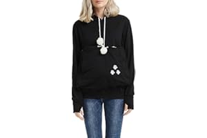 JAXICH Sale Clearance Womens Pet Pouch Hoodies Dog Cat Holder Carrier Long Sleeve Sweatshirt Big Kangaroo Pocket Pullover Cat Puppy Holder Big Pouch Top for Small Animals Gray Unisex Valentine Gifts for Him