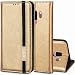 Produktbild Tablet-Schutzhülle für iPad 9,7 Zoll 2017 / iPad Air 2 / iPad Air Hülle – Mehrwinkel-Sichtfunktion mit Tasche, automatischer Aufwach- / Schlafmodus, iPad Air 1 2, Leder, Gold, Galaxy S9