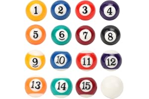 DeWin Boule De Billard, 16PCS Résine Écologique Mini 2.5CM Enfants Boule De Billard Jouet Table De Billard Accessoire