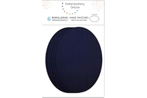 HABERDASHERY ONLINE 6 rodilleras niños color Marino claro termoadhesivas de plancha. Coderas para proteger tu ropa y reparación de pantalones, chaquetas, jerseys, camisas. 10,5 x 8 cm. Ref. 22 Marino claro