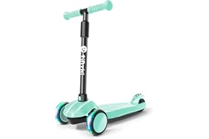 TINYKI Patinete Niño 2 Años a 6 - Altura Ajustable con Ruedas Luces LED - Scooter Niño 3 Ruedas - Patineta Infantil para Niños y Niñas Jugar