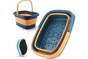 shirylzee Faltbares Fußbad mit Massagefunktion, Fußbad mit Massagefunktion, faltbares tragbares Fußbad mit Griff, perfekt zum Einweichen von Füßen und Knöcheln Foot Soaks