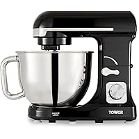 Tower T12033 3-in-1 5L Stand Mixer with 6 Speeds and Pulse Setting, 1000W, Black