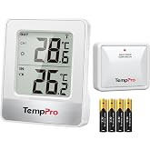 ThermoPro TP200C Dijital Ev Termometresi, LCD Bluetooth İ&ccedil; ve Dış Mekan Termometresi, 150 m'ye kadar Sıcaklık Sens&ouml;rl&uuml;