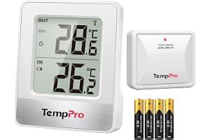 TempPro TP200 trådlös inomhustermometer Rumstermometer med utomhussensor