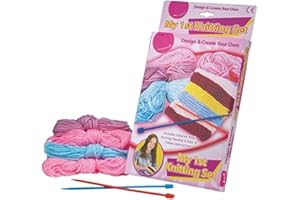 Unibos Kids Create Your Own Girls My First Knitting Set Includes Colourful Wool and Knitting Needles