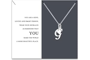 HEYEJET Originales Collar Inicial Acero Inoxidable, Collar Mujer con Colgante Letra A-Z Pequeñas - Bisutería Regalo Madre Hija Cumpleaños Novia o Amigas Regalo Con Tarjeta Inspiradora