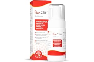 PoxClin CoolMousse 100 ml - Traitement contre la varicelle chez les enfants - Soulage les symptômes et les démangeaisons de la varicelle sur la peau ritées ou abîmées. Ingrédients naturels