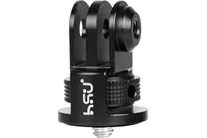 HSU Aluminiowy uchwyt kamery sportowej do adaptera śrubowego 1/10.2 cm-20 do GoPro Hero 13/12/11/10/9/8/7/6/5/4/3