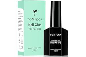 TOMICCA Gel Nail Glue - 15ml/4 in 1 Super Strong Nail Glue Compatible with Acrylic-Nails, Soft Gel Nail Tips and Press On Nails (Curing Needed), Convenient and Fast, Long Lasting and Easy to Use