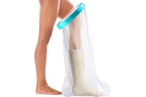 BYZESTY Ochrona przed gipsem, wodoszczelna ochrona nóg, ochrona przed prysznicem, ochrona nóg dla dorosłych, antypoślizgowa, do bandaży, bandaży gipsowych, ochrona nóg, prysznica, utrzymuje rany w