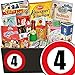 Produktbild 4. Jahrestag | Geschenkset DDR | mit Trabi Puffreis Schokolade, Butterkeks Original Wittenberger und mehr | GRATIS DDR Kochbuch | Süße Geschenkboxen "Zahl 4" in schwarzer Geschenkverpackung | Geschenk für Freundin 4 Jahre zusammen Geschenk für Freundin zum 4. Jahrestag Geschenk für Ihn zum 4. Hochzeitstag Geschenk für Ihn zum 4. Jahrestag Geschenk für sie zum 4. Jahrestag