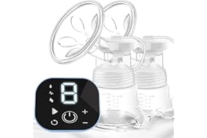 SaponinTree Sacaleches Eléctrico, Dobles PortáTil Recargable Con Extractor De Leche, Recargable Bomba de Leche con Pantalla táctil LCD Inteligente, 3 Modos y 9 Niveles de Succión