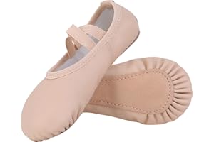 Acfoda Zapatillas de Danza PU-Cuero Zapatos de Ballet Suela Completa Calzado Gimnasia Ritmica para Niña y Mujer 22-43 EU