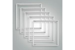 ‎LED UNIVERSUM 5x Aluminium Aufbaurahmen 60x60cm weiß extra hoch für Aufbau-Montage eines Back-Light LED Panel 59,5x59,5cm Rasterleuchte Einlegeleuchte Deckenleuchte L600xB600xH68mm
