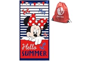 VARIOUS Toalla de Playa Inantil para Niños Diseño de Minnie Mouse con Licencia Oficial Disney