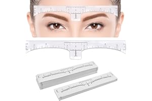 KINGMAS 100 Stück Augenbrauen-Lineal, Einweg Augenbrauenlineal, Eyebrow Microblading, selbstklebend, Augenbrauen Aufkleber, Augenbrauen Schablonen-Anleitung