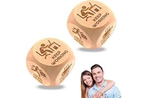 DWFEYOI 2 pièce Bois Cube Anti Stress, avec 6 actions amusantes pour soulager le stress, cadeau pour collègues, bureau, cadeau anti-stress pour les employés