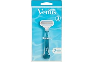 Gillette Venus Smooth Women's Shaver with 2 Razor Blades, 3 Blades with Protective Pad, Current Version