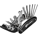 ROCKBROS Kit Riparazioni Attrezzi 16 in 1 per Bicicletta Multiutensili Manutenzione Multifunzionale Pieghevole in Acciaio