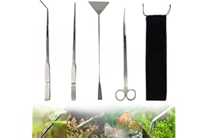Yuemuop 4 Pièces Aquascaping Outil pour Aquarium, Kit D'aquascaping pour Aquarium en Acier Inoxydable Adapté aux Débutants en Entretien D'aquarium et Plante