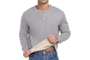 Sailwind Herren Henley Sweatshirts Mit Plüsch Waffel Langarm T Shirt Warm Thermo-Oberteile Lässiger Winter Pullover Sweater Für Männer