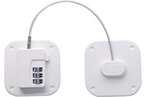 YHUS Cerradura para Puerta de Refrigerador, Cerradura de Nevera Cerradura de Nevera sin Llave Cerradura de Nevera de Seguridad, Seguridad Cerradura Adhesiva Fuerte de Congelador Gabinete(Blanco)