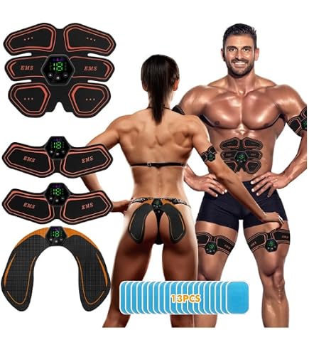 Queath Electrostimulateur Musculaire, 8 Modes 18 Niveaux, Ceinture Abdominale Electrostimulation, Femme Homme Entraînement Abdominal pour Abdomen/Bras/Jambes Queath Electrostimulateur Musculaire, 8 Modes 18 Niveaux, Ceinture Abdominale Electrostimulation, Femme Homme Entraînement Abdominal pour Abdomen/Bras/Jambes